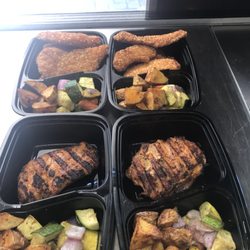 Holy Smokes BBQ and Grill - My To Go Order -   Grilled Chicken /  Chicken Tenders with Mixed Vegetables