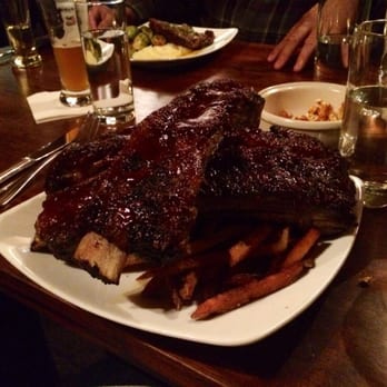 Engine Room - MASSIVE plate of ribs with fries and cole slaw on the side... I would drive the hour again to get there just for these :) - Southern Near Me - Mystic, Connecticut
