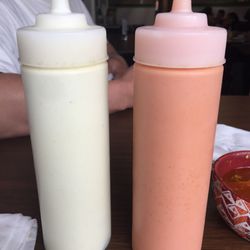 La Cantera Express Restaurant - The white garlic sauce and pink sauce ( so good )
