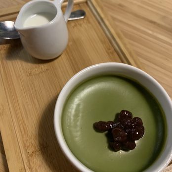 Kyuramen - Flushing - Matcha Pudding with Red Bean - Ramen Near Me - Flushing, New York Kyuramen - Flushing - Matcha Pudding with Red Bean - Ramen Near Me - Flushing, New York