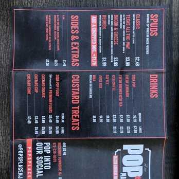 Pop's Place - Menu - Hot Dogs Near Me - Rockaway, New Jersey