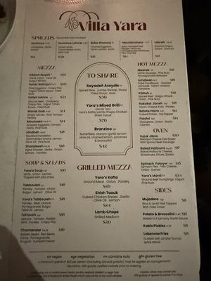 Menu photo 1 Villa Yara Washington, DC, DC