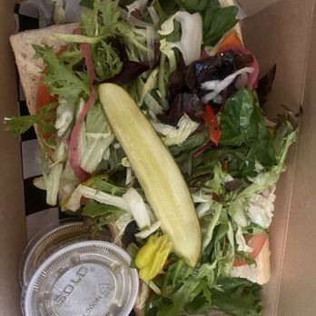 Sammy's Cafe and Deli - Veganized "Grinder" with sub organic greens + garlic vinaigrette - FABULOUS - Coffee & Tea Near Me - Albuquerque, New Mexico Sammy's Cafe and Deli - Veganized "Grinder" with sub organic greens + garlic vinaigrette - FABULOUS - Coffee & Tea Near Me - Albuquerque, New Mexico