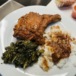 Smoothered Pork Chops come with two Smothered Pork Chops Dinner Smoothered Pork Chops come with two Smothered Pork Chops Dinner