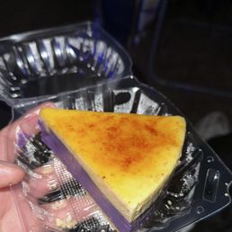 Slice Ube Cheesecake Creme Brulee