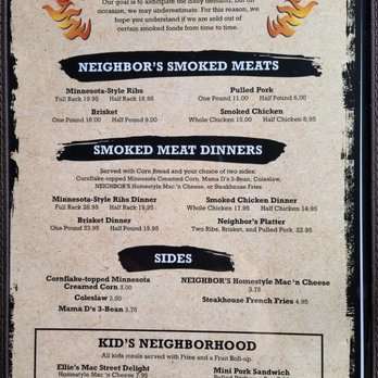 Neighbor's BBQ - Meats and sides - Barbeque Near Me - Tower, Minnesota