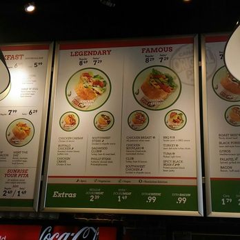 Pita Pit - the menu and prices of the restaurant - Sandwiches Near Me - Dartmouth, Nova Scotia