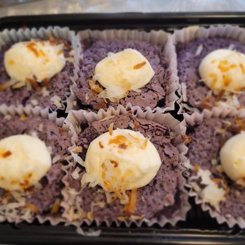 Beastside Kitchen - @Beastside Kitchen 2/13/2023.Pictured here is Butter Mochi Ube w/Coconut & Cream Cheese on the top. Very Ono! A must try. $15 for 6 pieces. - Seafood Near Me - Honolulu, Hawaii