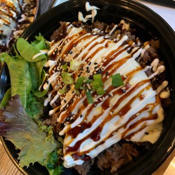 K-BOP - This is the beef bowl with an  on top omg so freakin good  they give you so much beef!! - Korean Near Me - San Marcos, Texas
