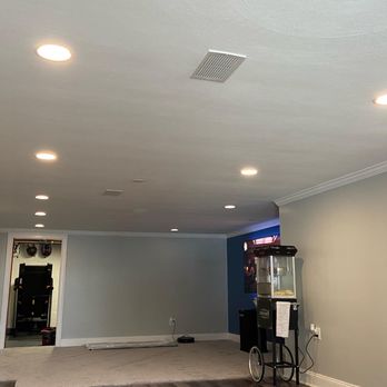 BK Electrical Solutions - Multiple new recessed lights installed to transform the look of this finished basement! - Electricians Near Me BK Electrical Solutions - Multiple new recessed lights installed to transform the look of this finished basement! - Electricians Near Me
