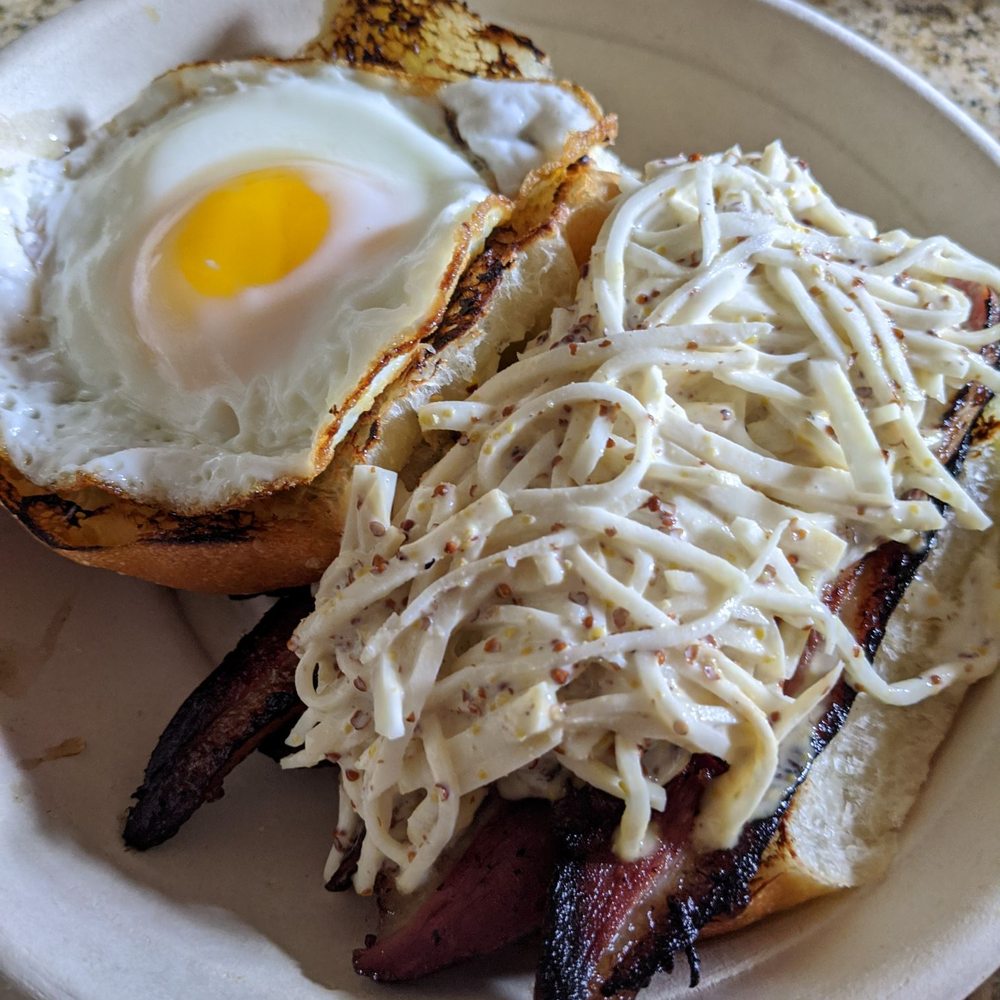 Duck bacon on brioche. They don't skim on the bacon!