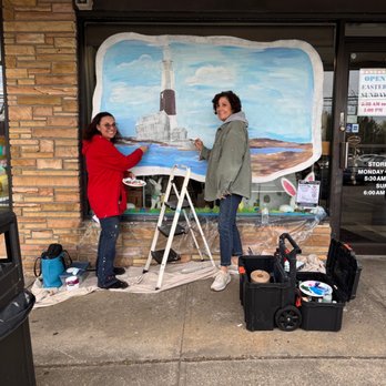 Art365ny - Window painting in East Northport- Bagel Port - Art Consultants Near Me Art365ny - Window painting in East Northport- Bagel Port - Art Consultants Near Me