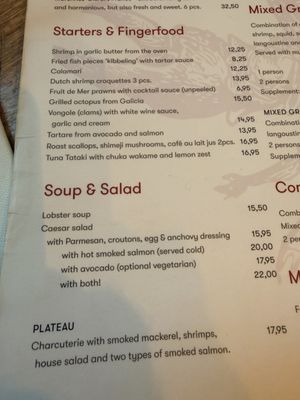 Menu photo 3 The Seafood Bar Amsterdam, NH Menu photo 3 The Seafood Bar Amsterdam, NH