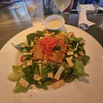 Bibas Courtyard Grill - Poached Salmon Asian Salad - American Near Me - Honolulu, Hawaii Bibas Courtyard Grill - Poached Salmon Asian Salad - American Near Me - Honolulu, Hawaii