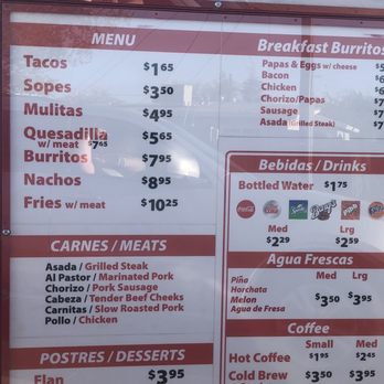 Tacos El Superior - The drive thru menu on 4/15/21 - Mexican Near Me - Lancaster, California Tacos El Superior - The drive thru menu on 4/15/21 - Mexican Near Me - Lancaster, California