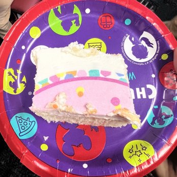 Chuck E. Cheese - a birthday cake on a paper plate - Pizza Near Me - Birmingham, Alabama