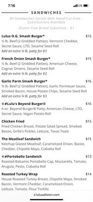 Menu photo 2 Lulu's Allston Boston, MA Menu photo 2 Lulu's Allston Boston, MA