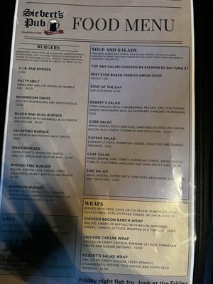 Menu photo 1 Sieberts Pub Salem, WI Menu photo 1 Sieberts Pub Salem, WI