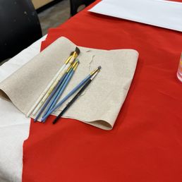 Ready to paint  with Jackie.