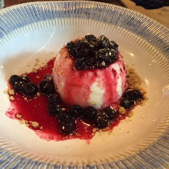 Jamie's Italian - Glasgow - Organic yoghurt Panna cotta with black currant and limoncello compote - Italian Near Me - Glasgow, GLG