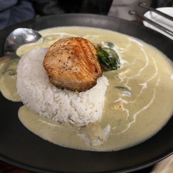 Hanuman Thai Eatery - Green Curry with Salmon - Thai Near Me - Costa Mesa, California Hanuman Thai Eatery - Green Curry with Salmon - Thai Near Me - Costa Mesa, California