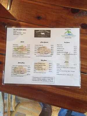 Menu photo 1 The Southern Oven Palmer, TN Menu photo 1 The Southern Oven Palmer, TN