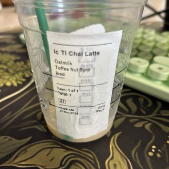 Starbucks - IC TL Chai Latte Oatmilk Toffee Nut Syrup Iced - Coffee & Tea Near Me - Winter Springs, Florida Starbucks - IC TL Chai Latte Oatmilk Toffee Nut Syrup Iced - Coffee & Tea Near Me - Winter Springs, Florida