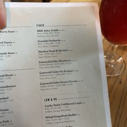 Brewhouse & Kitchen Portsmouth - Cider list