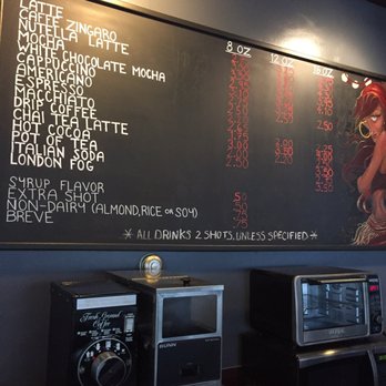 Caffe Zingaro - The main menu board - Desserts Near Me - Seattle, Washington