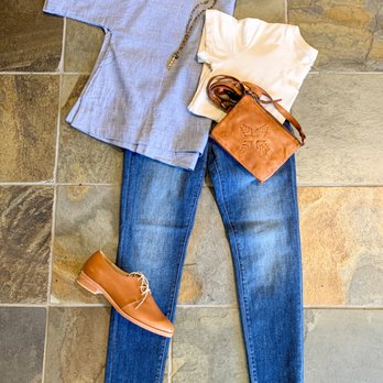 Ethical Clothing - Outfit of the day. Grade and Gather top, It is Well, LA t-shirt, Latico Leathers purse, Fortress of Inca shoes, Blo Vintage jewelry - Women's Clothing Near Me - Petaluma, California Ethical Clothing - Outfit of the day. Grade and Gather top, It is Well, LA t-shirt, Latico Leathers purse, Fortress of Inca shoes, Blo Vintage jewelry - Women's Clothing Near Me - Petaluma, California