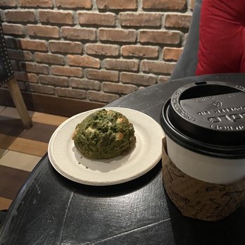 Bricks & Scones - Matcha White Chocolate scone and Caramel Macchiato! - Coffee & Tea Near Me - Los Angeles, California