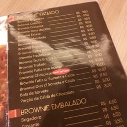 Brownieria - Parte do cardápio (fevereiro 2015)