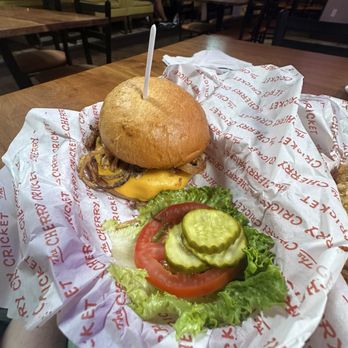Cherry Cricket - Downtown - 1/4 lb. Little Cricket Burger - Sports Bars Near Me - Denver, Colorado