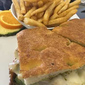 Focaccia - Chicken Pesto Panini - Sandwiches Near Me - Fresno, California Focaccia - Chicken Pesto Panini - Sandwiches Near Me - Fresno, California