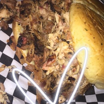 Winners BBQ - three meat sandwich: pulled pork, turkey leg, & rib - Barbeque Near Me - Plano, Texas Winners BBQ - three meat sandwich: pulled pork, turkey leg, & rib - Barbeque Near Me - Plano, Texas