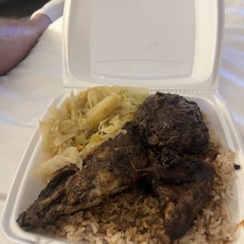 Sweet Spice - Jerk chicken, rice, and cooked cabbage + carrots. - Caribbean Near Me - Savannah, Georgia