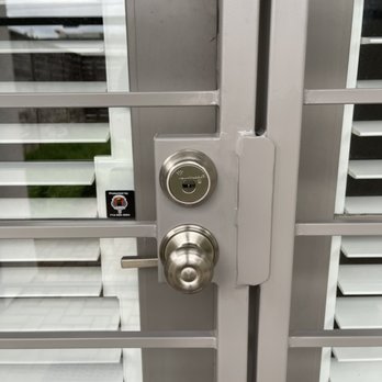 Airborne Locksmith - High security deadbolt on iron gate - Keys & Locksmiths Near Me - Houston, Texas