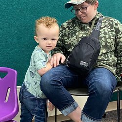 Bettendorf Public Library - My grandson and his auntie.