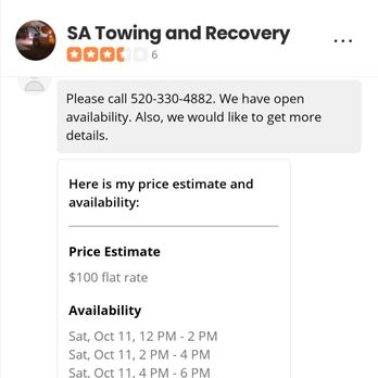 SA Towing and Recovery - quote - Towing Near Me