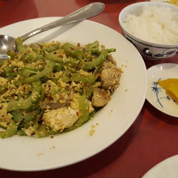 Sunrise Restaurant - Pork bittermelon. $9.95. Includes miso and rice - Sushi Bars Near Me - Honolulu, Hawaii Sunrise Restaurant - Pork bittermelon. $9.95. Includes miso and rice - Sushi Bars Near Me - Honolulu, Hawaii