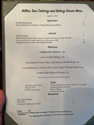 Menu photo 2 Willow Tree Robbinsville, NC