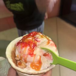 Dylan’s Family Ice Cream - Special cone with animal cracker and caramel