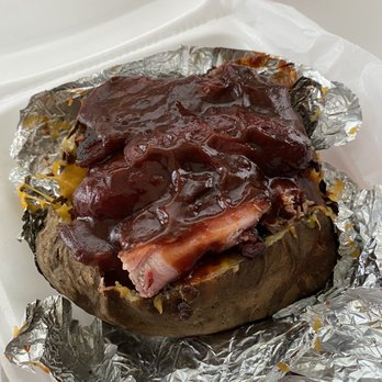 Smoke to the Bone BBQ - 3 meat baked potato - Barbeque Near Me - Mesquite, Texas