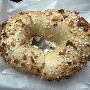 P. L. Bagels - Everything bagel with cream cheese $3 - Bagels Near Me - San Diego, California P. L. Bagels - Everything bagel with cream cheese $3 - Bagels Near Me - San Diego, California