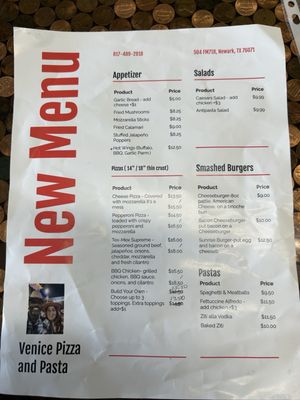 Menu photo 1 Venice Pizza & Pasta Newark, TX Menu photo 1 Venice Pizza & Pasta Newark, TX