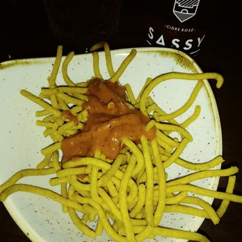 Crazyweed Kitchen - Complementary chickpea snacks with a spicy sauce - Asian Fusion Near Me - Canmore, Alberta