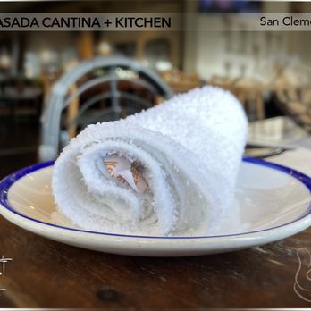 Asada Cantina + Kitchen - Hot, after-lunch, hand towel. - "I feel fancy." - Tacos Near Me - San Clemente, California Asada Cantina + Kitchen - Hot, after-lunch, hand towel. - "I feel fancy." - Tacos Near Me - San Clemente, California