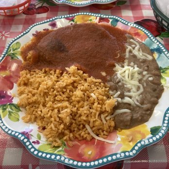 La Paloma - Chile relleno, trust me it's there under that red sauce, which was a little too tart. - Mexican Near Me - Elizabethtown, Kentucky