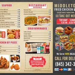 Middletown Fried Chicken and Grill Halal - Take Out Menu A