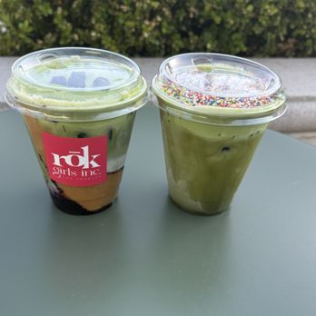 Rok Coffee and Tea - Blueberry matcha duo, dot cake matcha - Coffee & Tea Near Me - Los Angeles, California Rok Coffee and Tea - Blueberry matcha duo, dot cake matcha - Coffee & Tea Near Me - Los Angeles, California